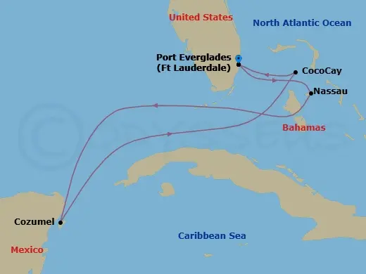 Itinerary schematic diagram