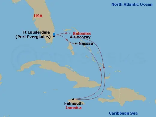 Itinerary schematic diagram