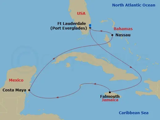 Itinerary schematic diagram