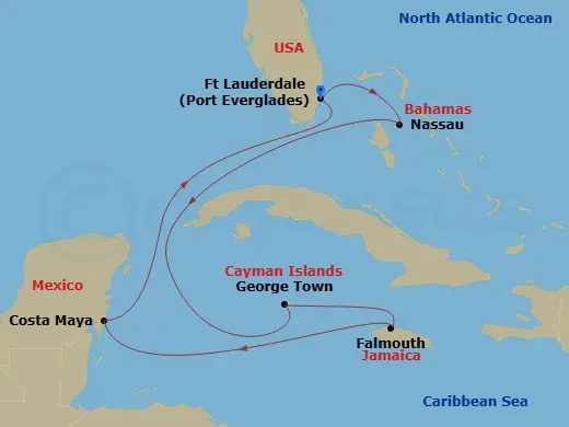 Itinerary schematic diagram