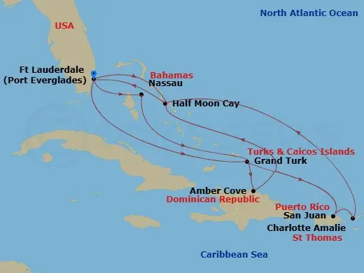 Itinerary schematic diagram
