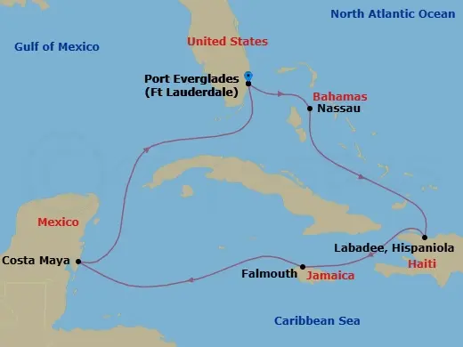 Itinerary schematic diagram
