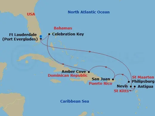 Itinerary schematic diagram