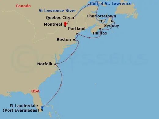 Itinerary schematic diagram