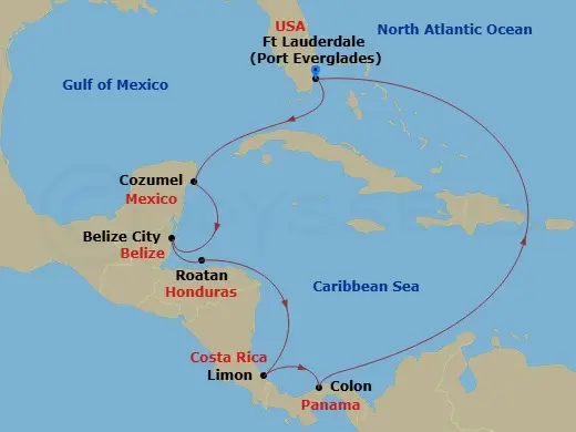 Itinerary schematic diagram