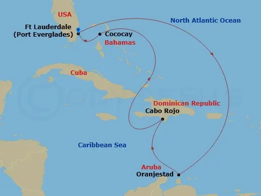 Itinerary schematic diagram