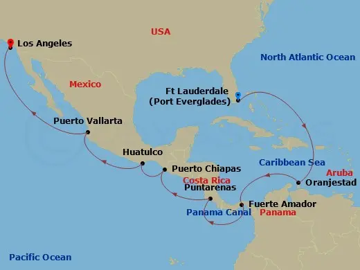 Itinerary schematic diagram