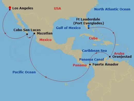 Itinerary schematic diagram