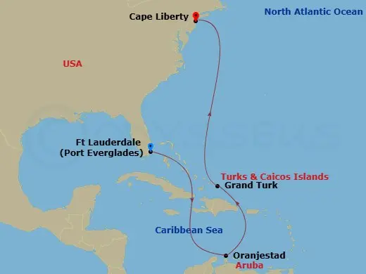 Itinerary schematic diagram