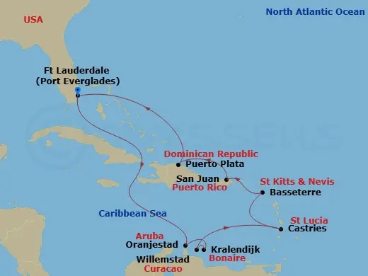 Itinerary schematic diagram