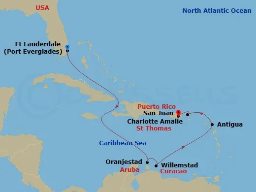 Itinerary schematic diagram