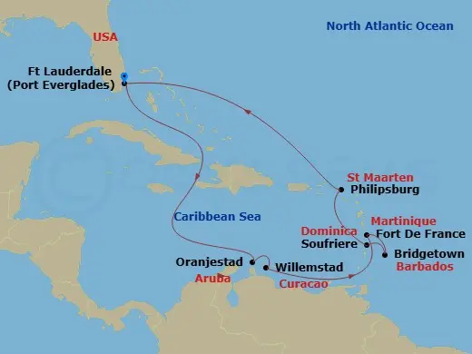 Itinerary schematic diagram