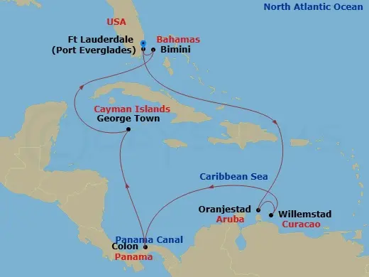 Itinerary schematic diagram