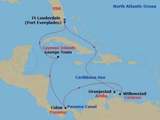 Itinerary schematic diagram