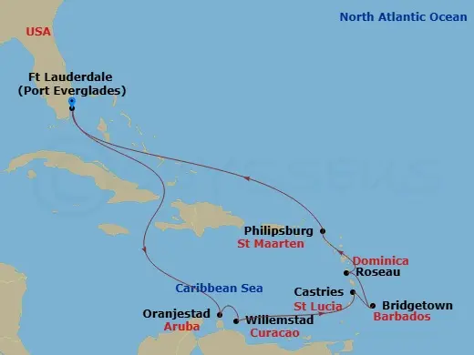 Itinerary schematic diagram