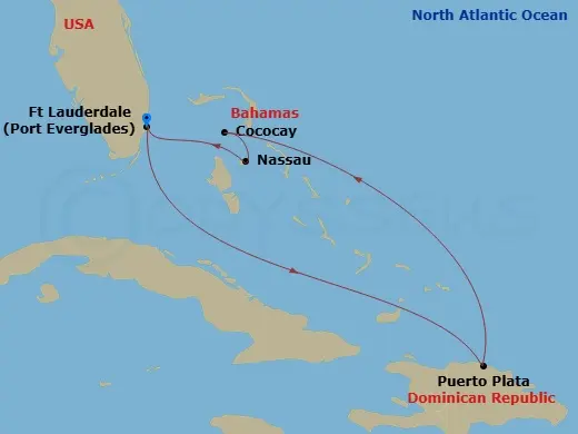 Itinerary schematic diagram