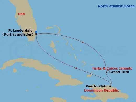 Itinerary schematic diagram