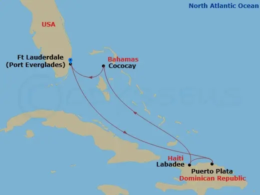 Itinerary schematic diagram