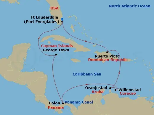 Itinerary schematic diagram