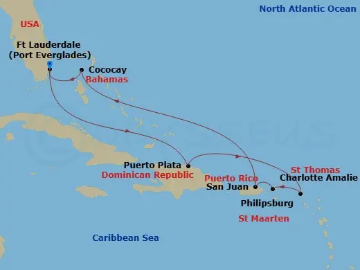 Itinerary schematic diagram