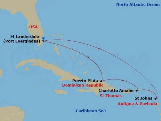 Itinerary schematic diagram