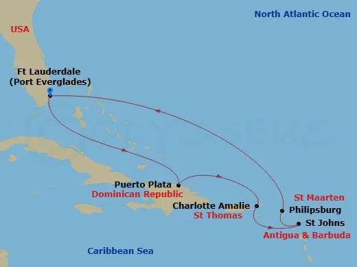 Itinerary schematic diagram