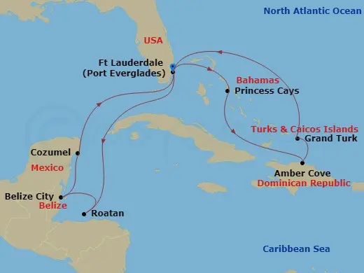 Itinerary schematic diagram