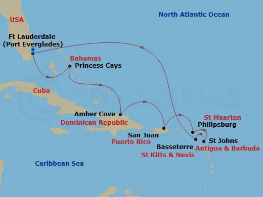 Itinerary schematic diagram