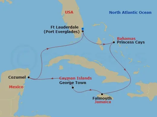 Itinerary schematic diagram