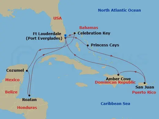 Itinerary schematic diagram