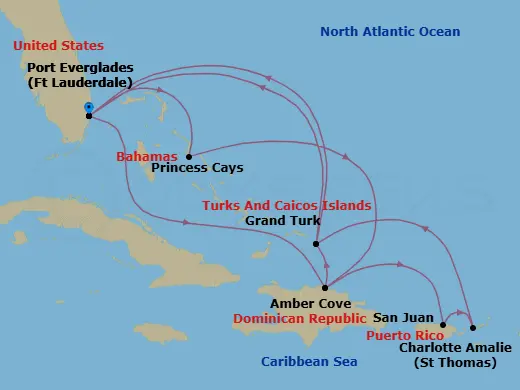 Itinerary schematic diagram