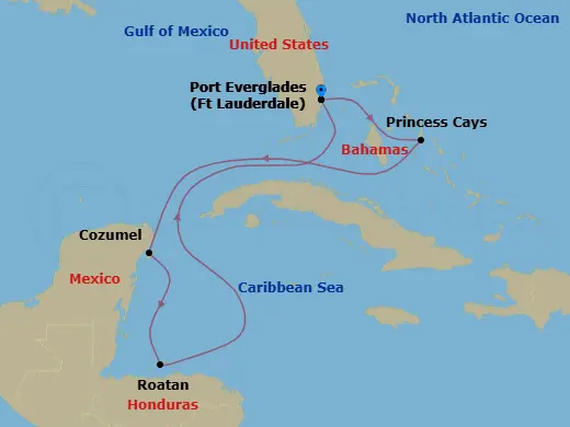 Itinerary schematic diagram