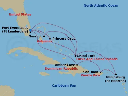 Itinerary schematic diagram
