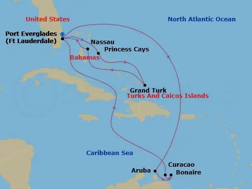 Itinerary schematic diagram