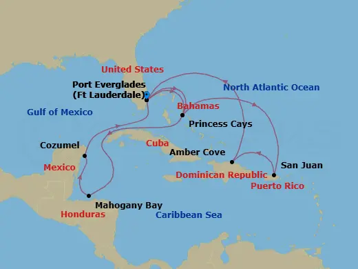 Itinerary schematic diagram