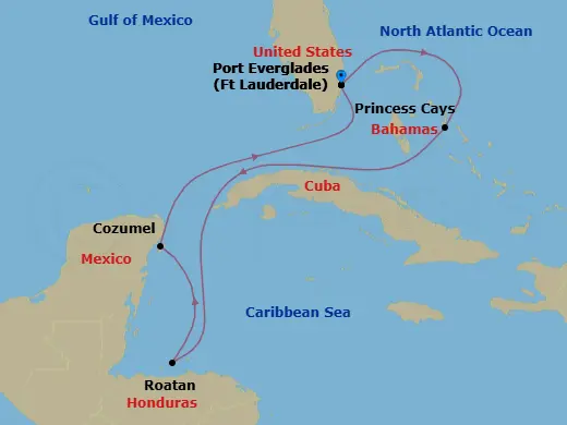 Itinerary schematic diagram