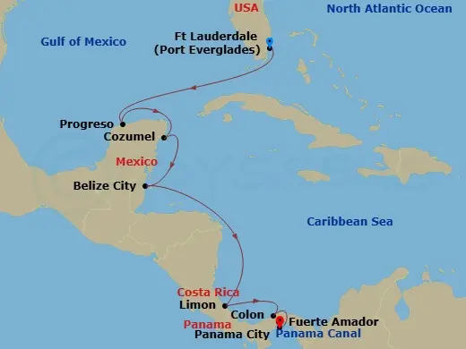 Itinerary schematic diagram