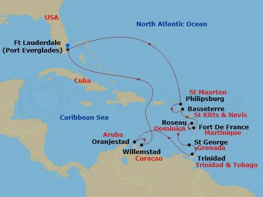 Itinerary schematic diagram