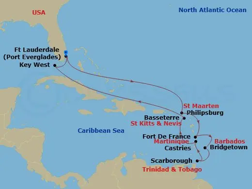 Itinerary schematic diagram