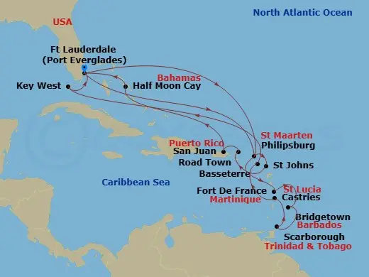 Itinerary schematic diagram