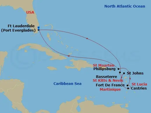 Itinerary schematic diagram