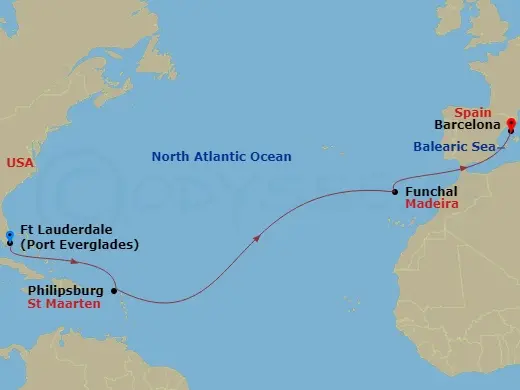Itinerary schematic diagram