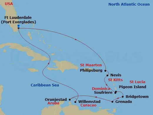 Itinerary schematic diagram