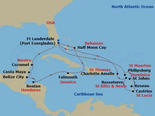 Itinerary schematic diagram