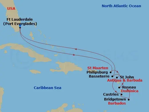 Itinerary schematic diagram