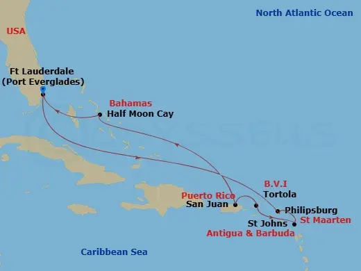 Itinerary schematic diagram