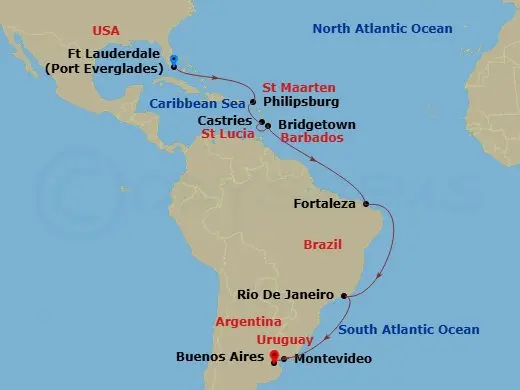 Itinerary schematic diagram