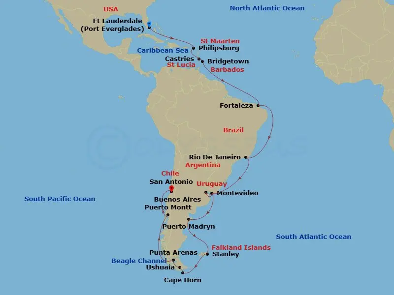 Itinerary schematic diagram
