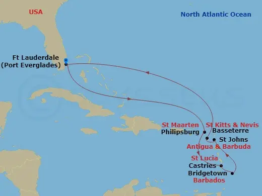 Itinerary schematic diagram