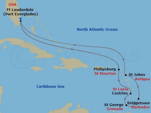 Itinerary schematic diagram